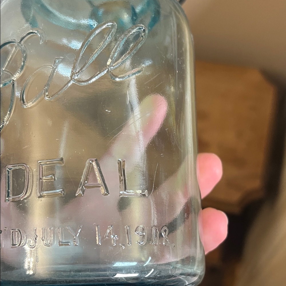 Vintage Ball Ideal Blue Glass Jar - Picture 6 of 6